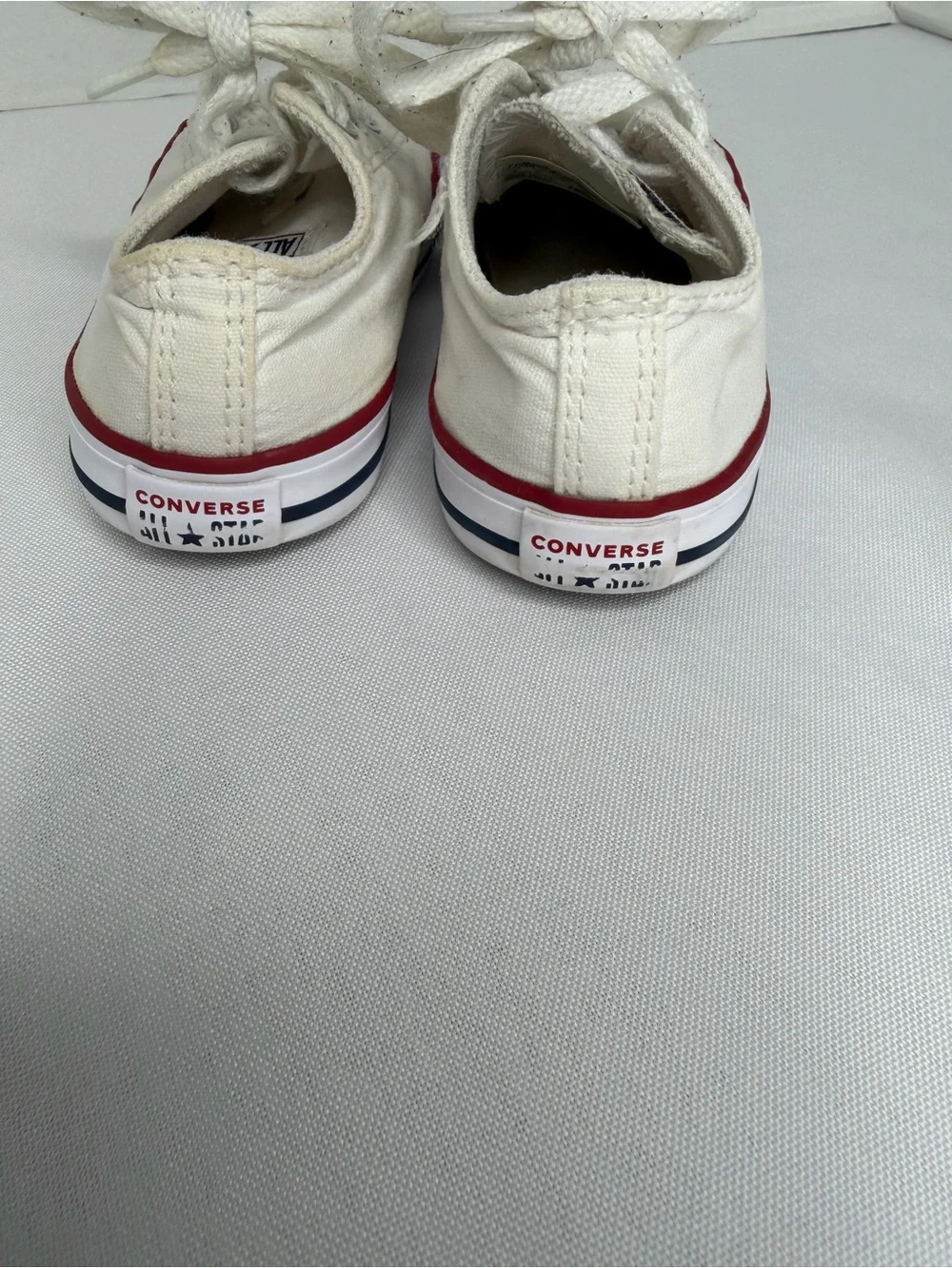 Converse Chuck Taylor All Star Toddler Sneakers - White W/ Red/Blue Stripe Size8